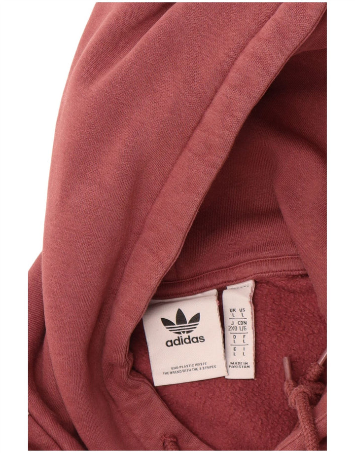 Felpa con cappuccio da uomo Adidas Large in cotone marrone
