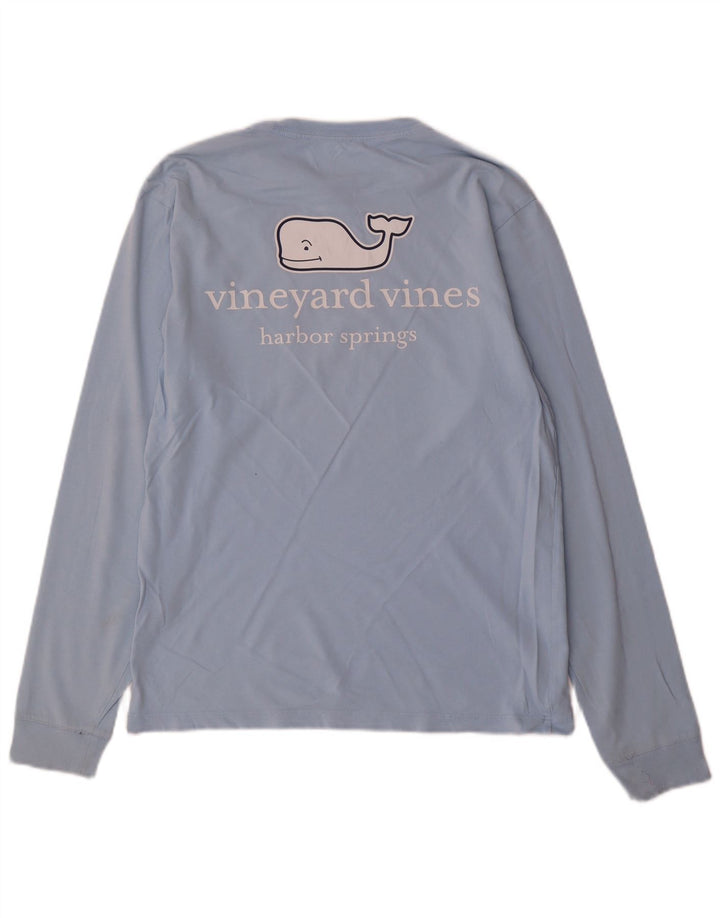 VINEYARD VINES Top grafico da uomo a maniche lunghe XS in cotone blu