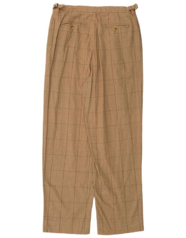 TOMMY HILFIGER Pantaloni da abito con pegging da uomo W35 L31 Cotone a quadri beige