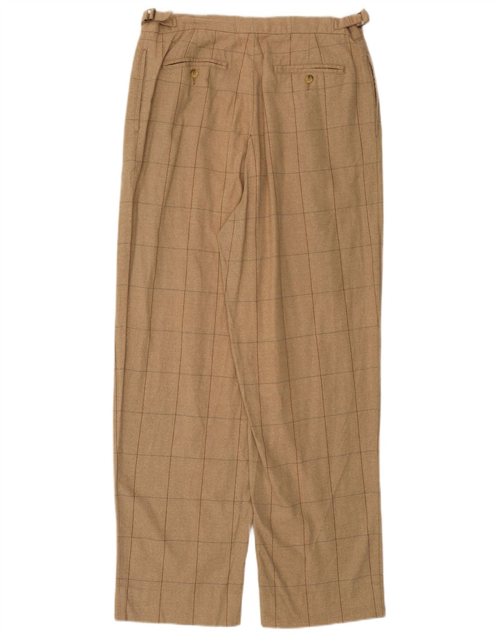 TOMMY HILFIGER Pantaloni da abito con pegging da uomo W35 L31 Cotone a quadri beige