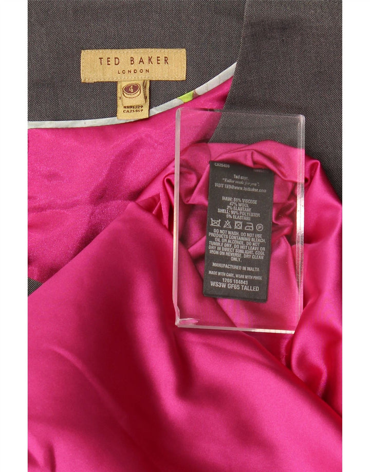 Abito tubino da donna TED BAKER taglia 4 grande in viscosa grigia