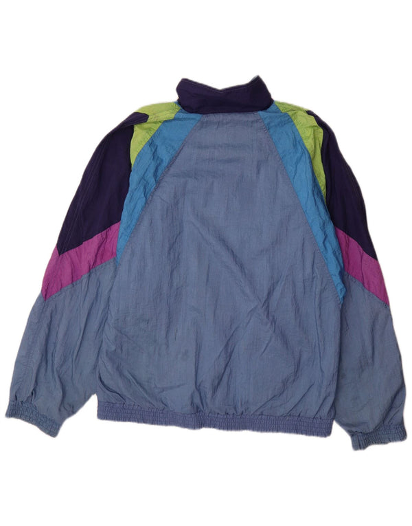 Giacca da ginnastica da uomo PUMA in poliammide color block blu medio