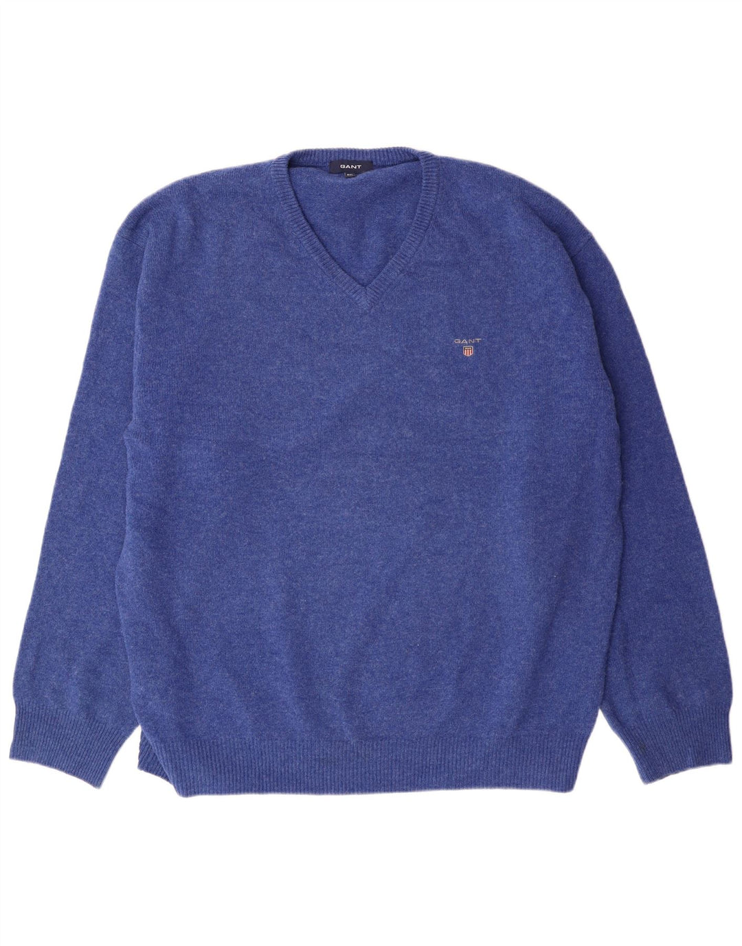 Gant Maglione da uomo con scollo a V 3XL Blu in lana d'agnello classico