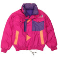 Giacca da sci reversibile con cappuccio da uomo norvegese UK 38 color block rosa medio