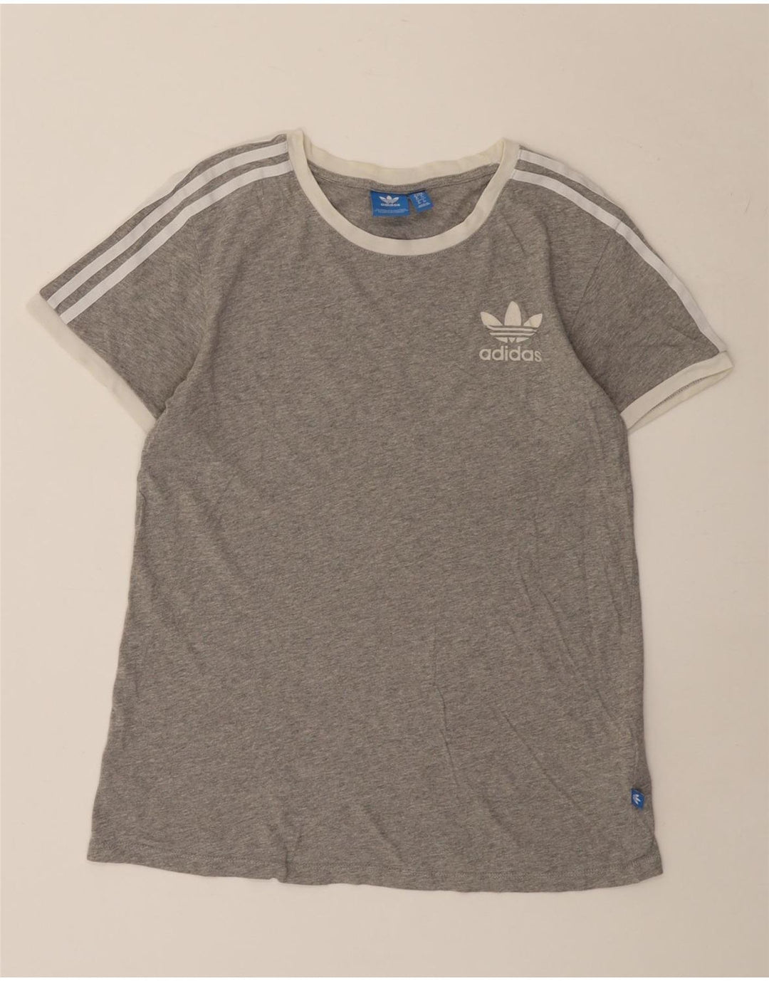 T-shirt oversize da donna Adidas UK 6 XS in cotone grigio