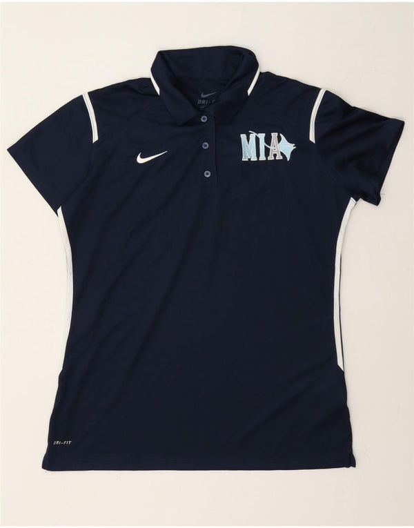 Polo grafica da donna Dri Fit Nike UK 16 Large blu navy color block