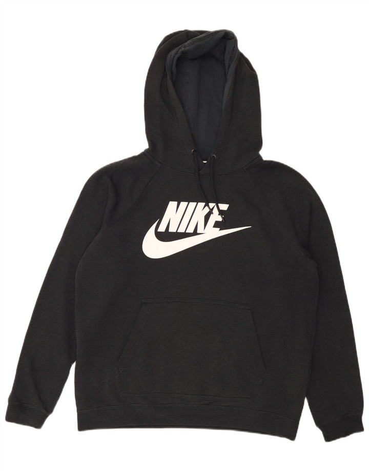 Felpa con cappuccio grafica da uomo NIKE, cotone nero medio