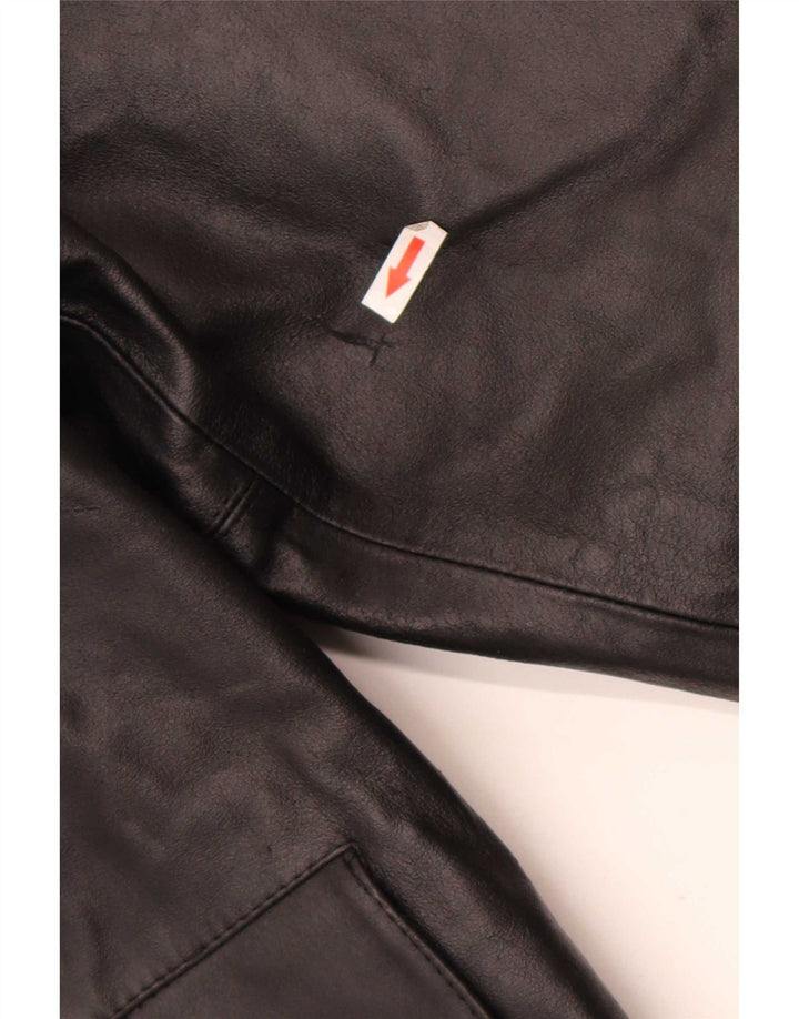 Giacca in pelle vintage da uomo IT 54 2XL Pelle nera