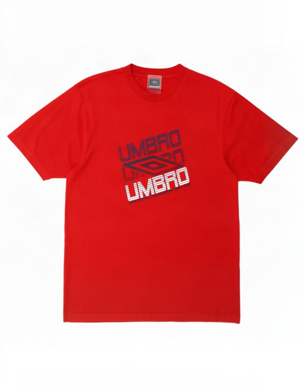 T-shirt grafica da uomo Umbro Top grande rosso in poliestere