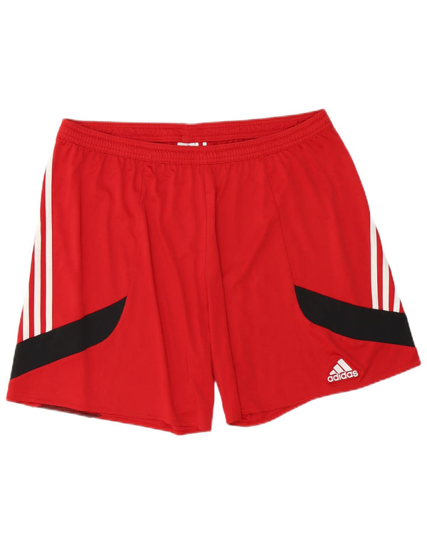 Pantaloncini sportivi Adidas Climalite da uomo XL Rosso Colourblock in poliestere