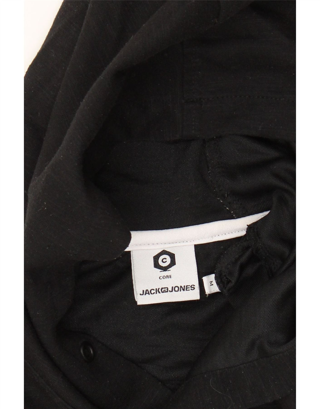JACK & JONES Mens Hoodie Jumper Medium Black Striped Polyester Vintage Jack & Jones and Second-Hand Jack & Jones from Messina Hembry 