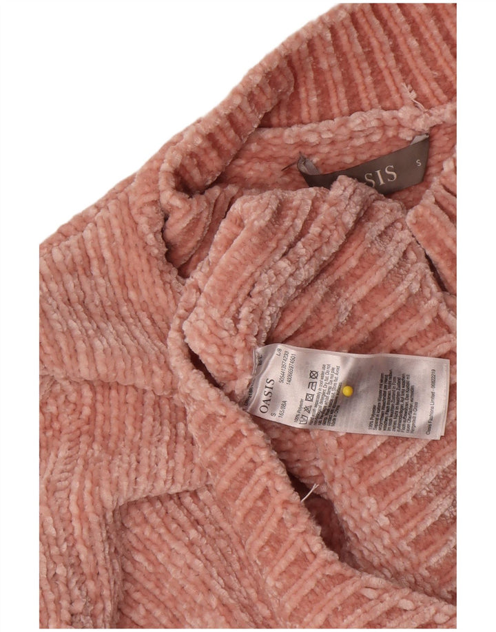 Oasis Maglione corto da donna con collo dolcevita UK 10 Piccolo poliestere rosa