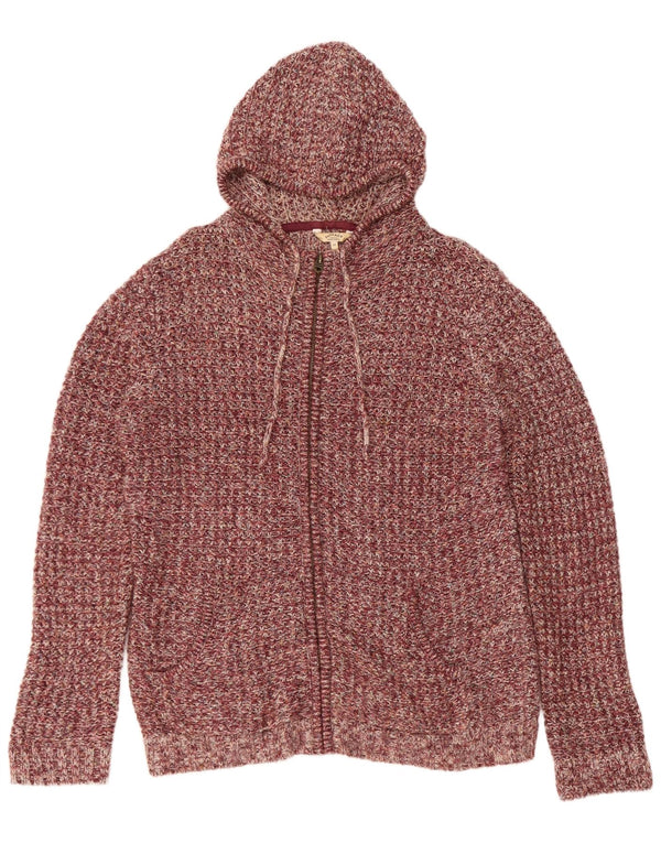 Maglione cardigan con cappuccio da donna Fat Face UK 16 Grande bordeaux screziato