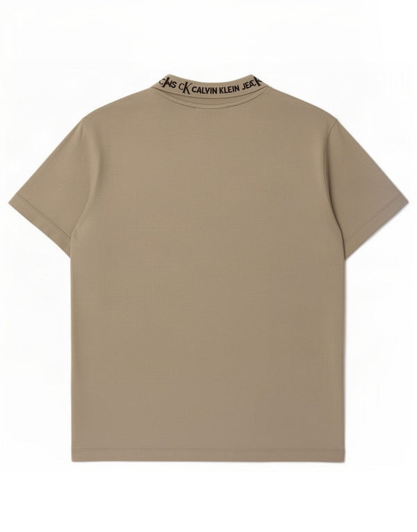 Calvin Klein Jeans T-shirt grafica da uomo Top Large in cotone kaki