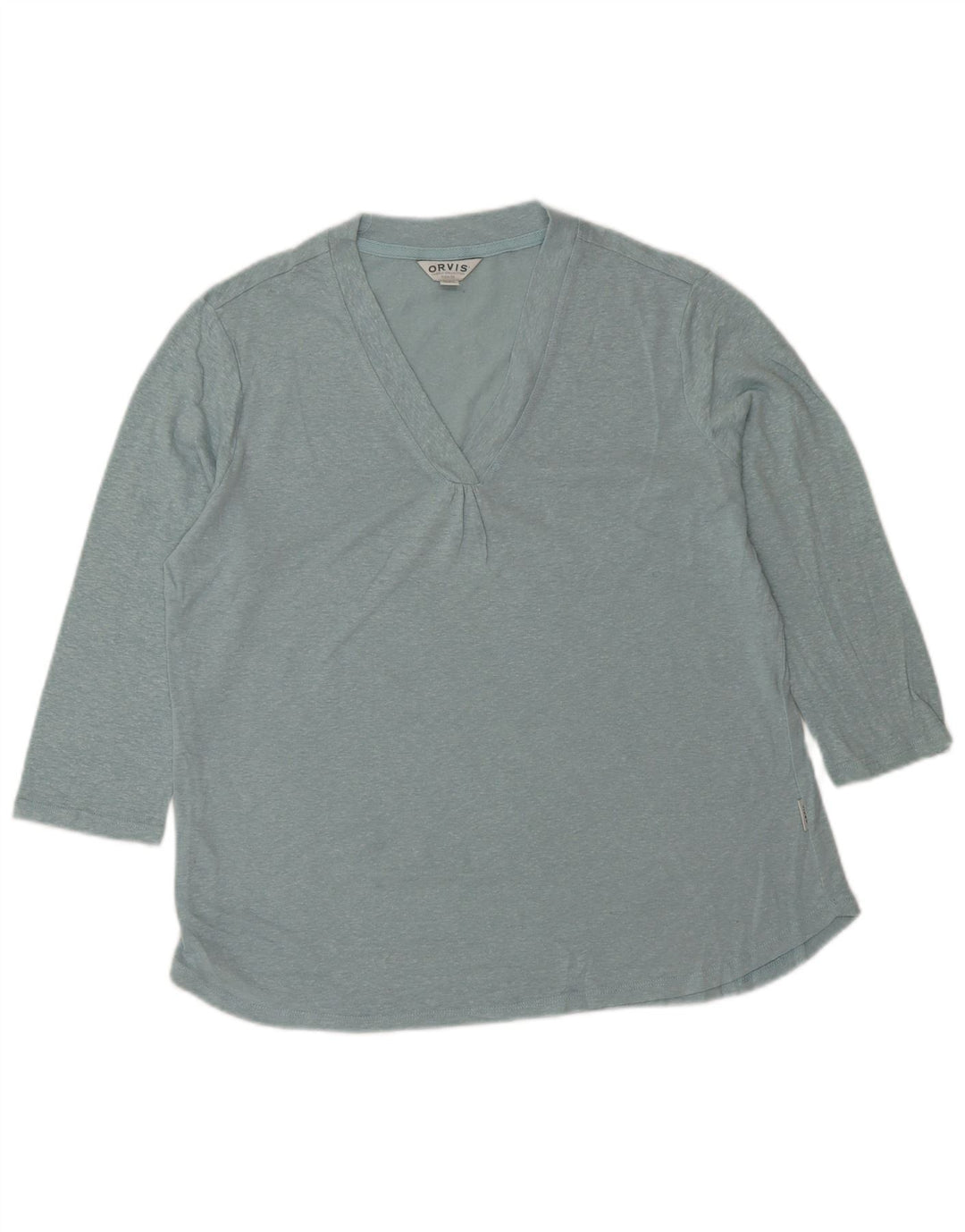 ORVIS Top oversize da donna manica 3/4 UK 10 piccolo blu