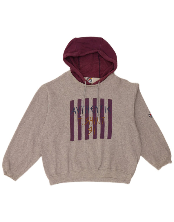 Felpa con cappuccio grafica ampia da donna L'Equipe UK 20 2XL cotone grigio