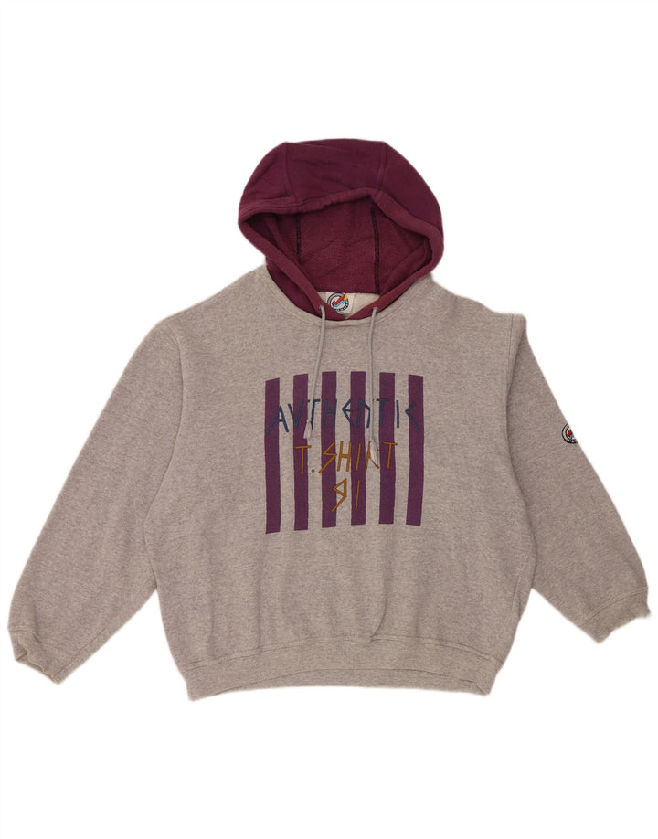 Felpa con cappuccio grafica ampia da donna L'Equipe UK 20 2XL cotone grigio