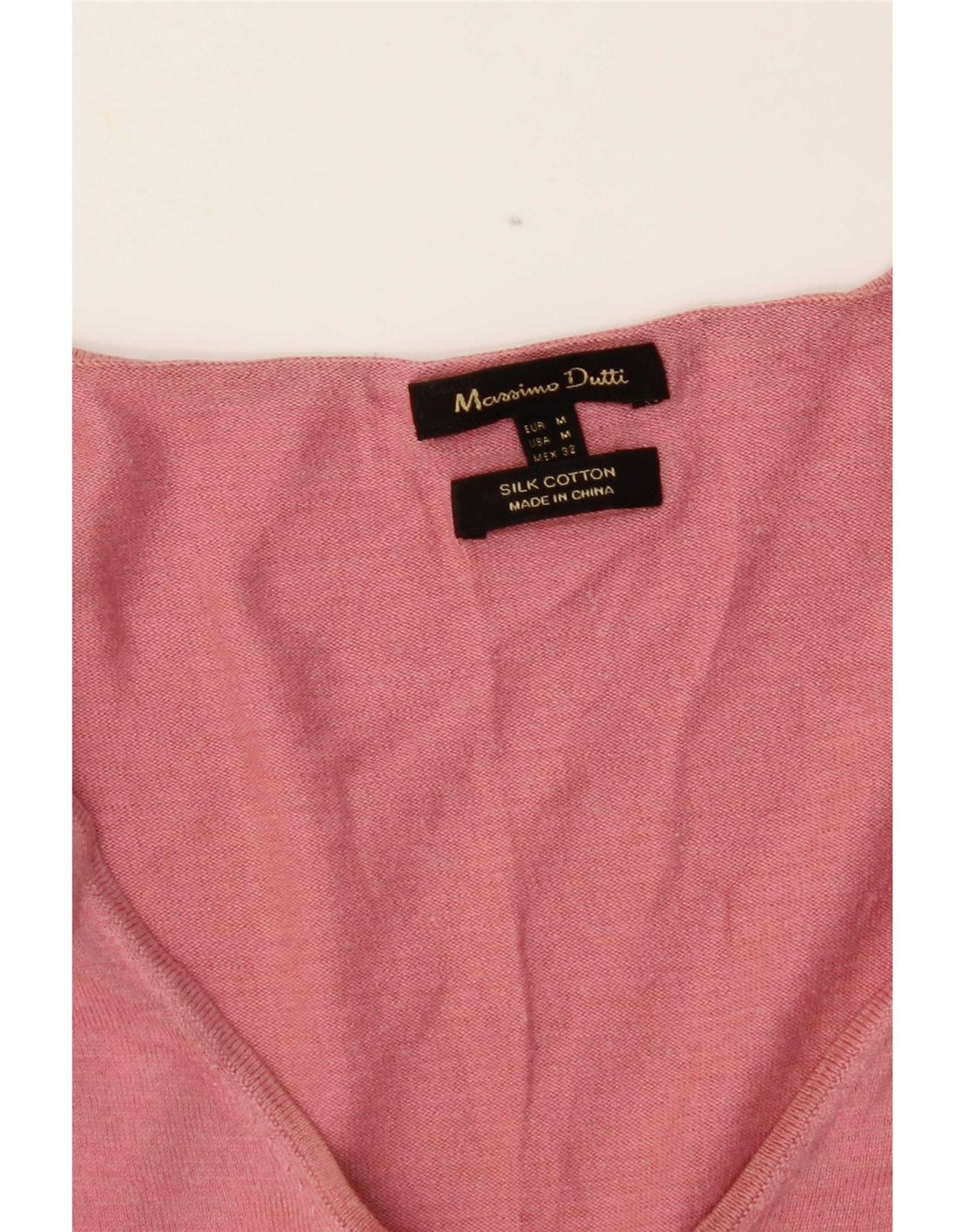 Massimo Dutti Maglione da donna con scollo a V UK 12 Seta rosa medio
