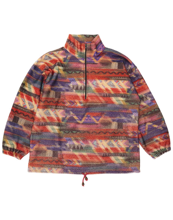 Maglione in pile oversize da donna VINTAGE UK 14 medio multicolore