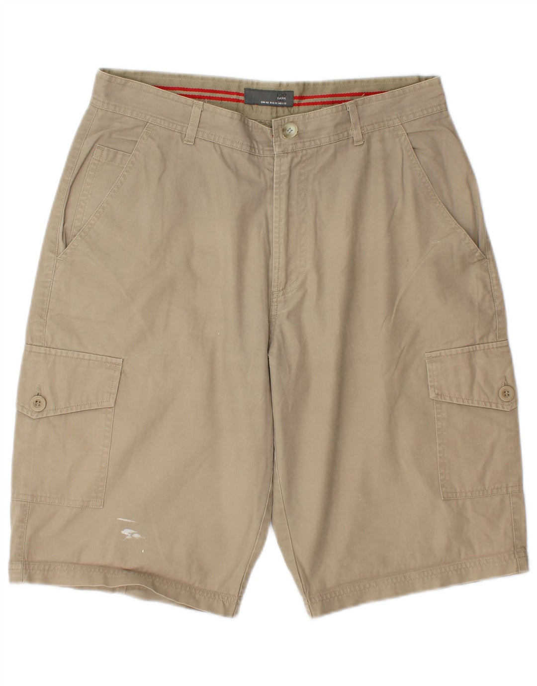 Pantaloncini cargo da uomo Zara EU 42 Large W32 Cotone beige