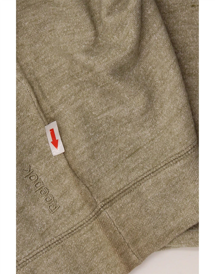 Felpa oversize da donna Reebok, maglione UK 18 XL, cotone chiazzato kaki