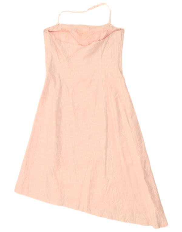 Abito da donna asimmetrico con scollo all'americana Oasis UK 12 Viscosa floreale rosa medio