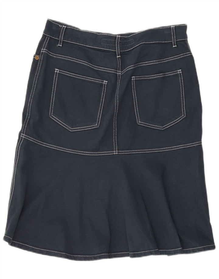 Gonna a trapezio in denim da donna Escada IT 40 piccola W32 cotone blu navy