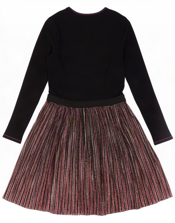 Desigual Vestito a trapezio per ragazze a maniche lunghe 11-12 anni Blu navy Colourblock