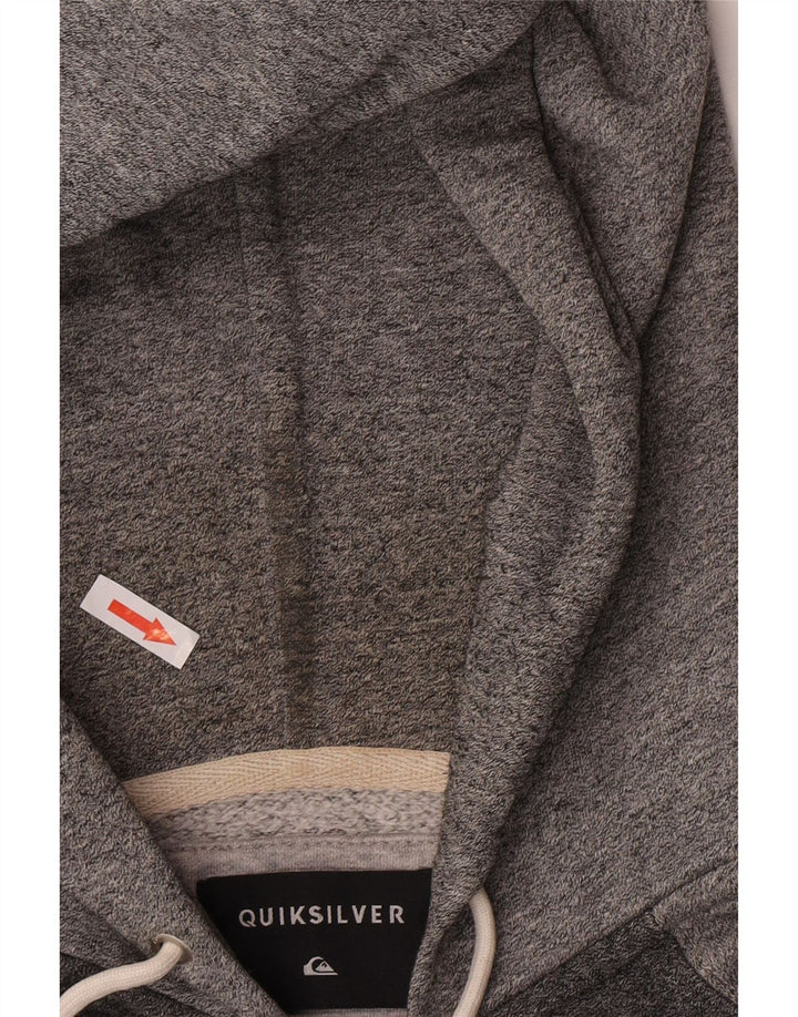 Maglione con cappuccio e zip da uomo QUIKSILVER in cotone color block grigio medio