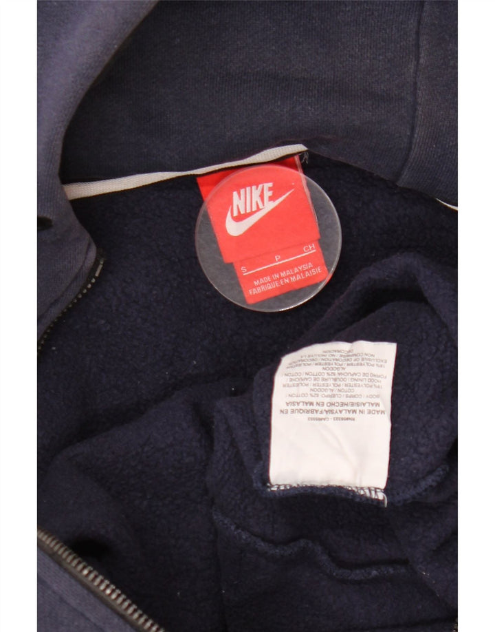 Maglione con cappuccio e zip da donna NIKE UK 10 piccolo in cotone blu navy