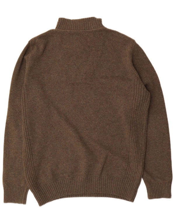 Barbour Uomo Maglione con zip sul collo Maglione grande in lana kaki