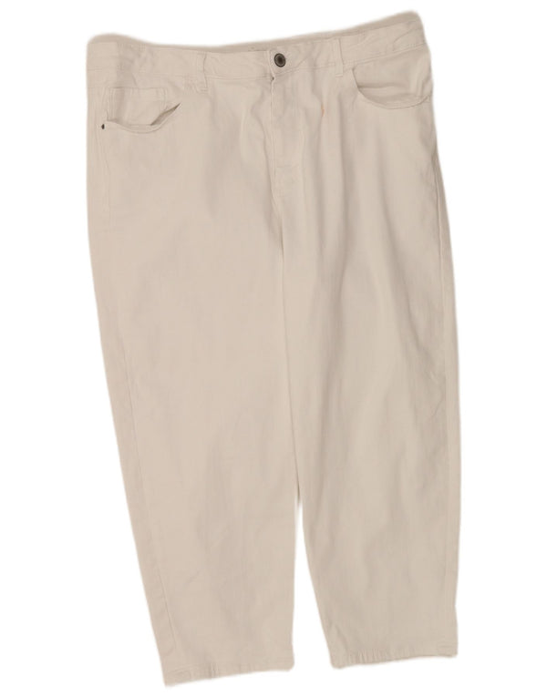 Jeans Capri da donna Marks & Spencer UK 22 3XL W42 L22 Cotone bianco