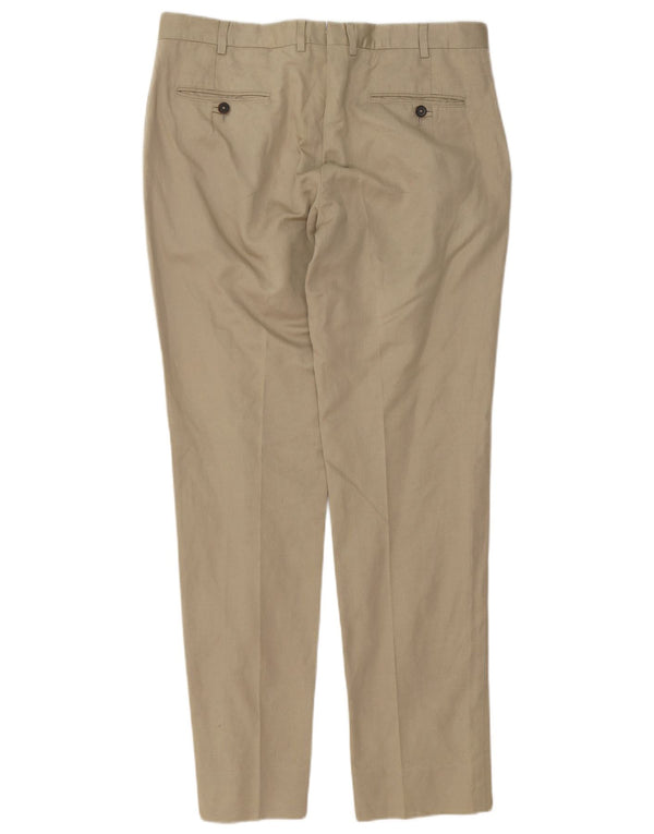 Pantaloni chino slim da uomo Massimo Dutti EU 42 Large W34 L34 Cotone beige