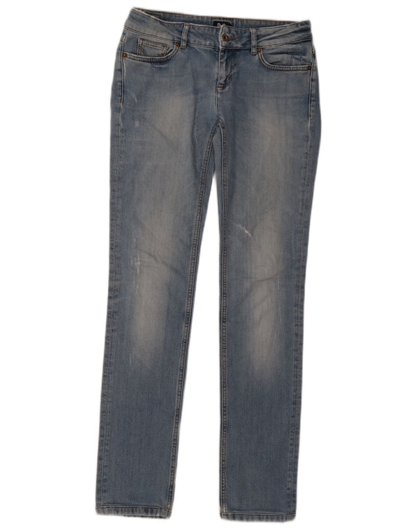 Jeans slim effetto consumato da donna Dolce & Gabbana W29 L32 cotone blu