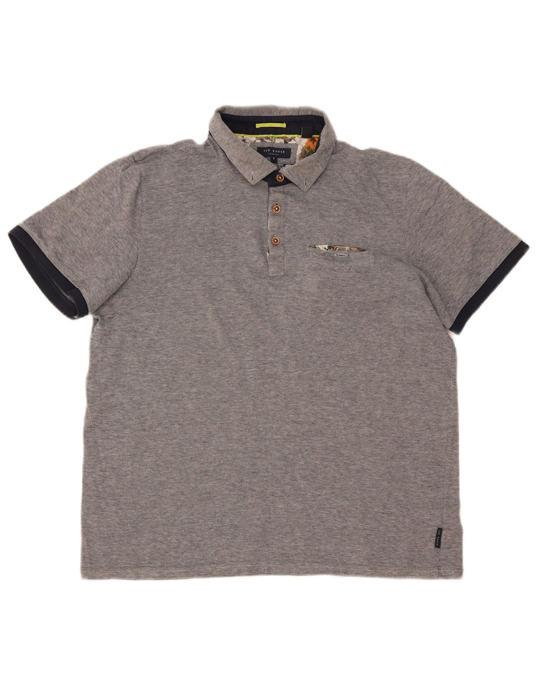 Polo da uomo TED BAKER taglia 5 XL in cotone grigio