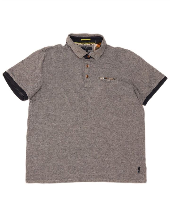Polo da uomo TED BAKER taglia 5 XL in cotone grigio