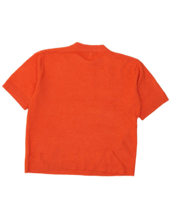 Marks & Spencer T-shirt oversize da donna Top UK 10 Small Arancione Poliestere