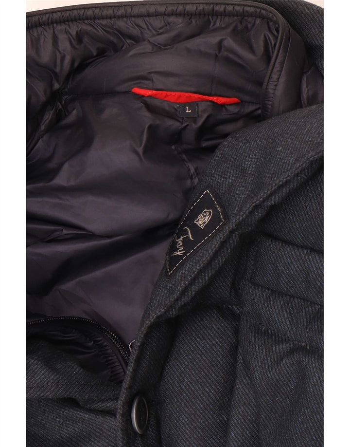 Giacca imbottita con cappuccio da uomo Fay UK 40 Large Blu Navy