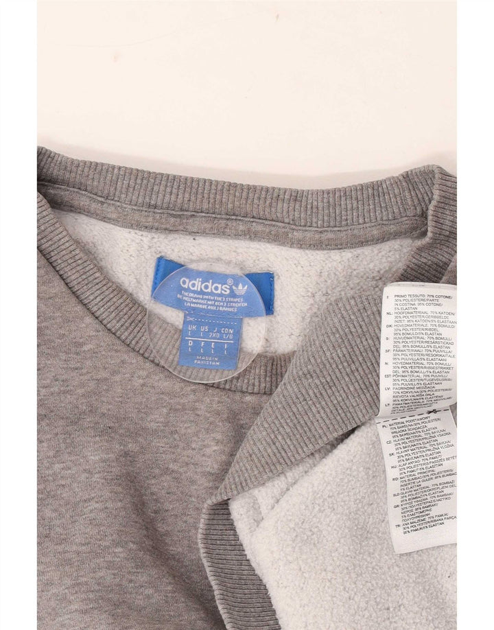 Felpa Adidas da uomo maglione grande in cotone chiazzato grigio