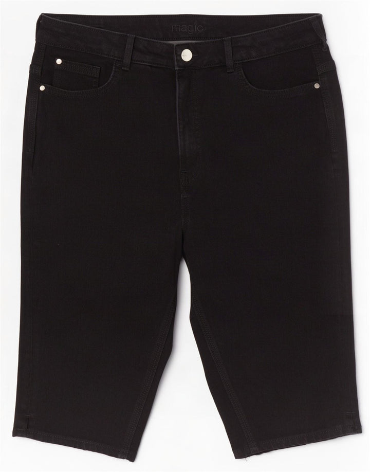 Pantaloncini di jeans Bermuda da donna Marks & Spencer UK 16 Large W32 Cotone nero
