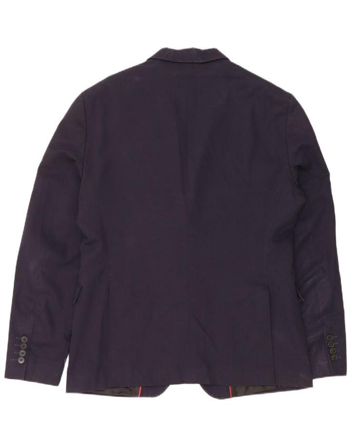 Giacca blazer da uomo a 2 bottoni Zara EU 52 grande in viscosa blu navy