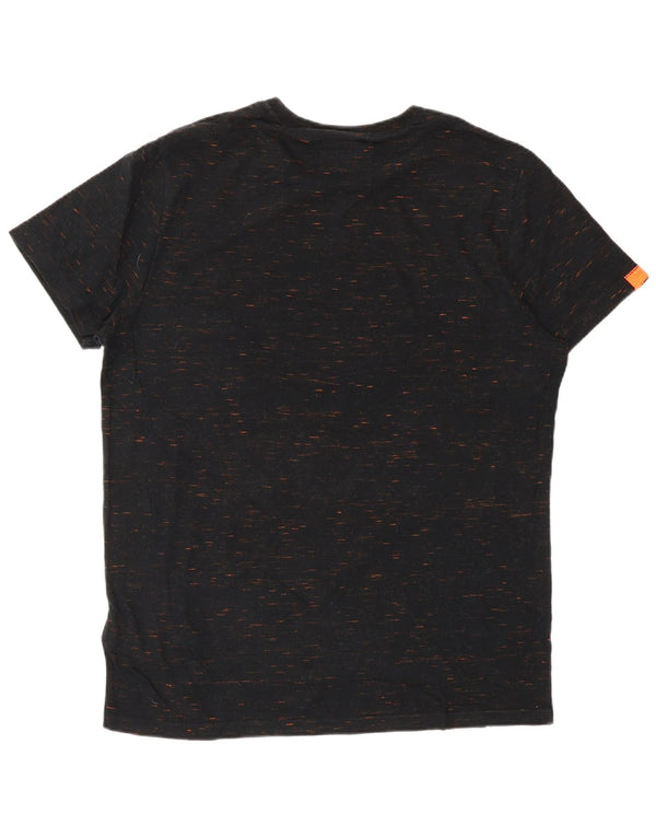 T-shirt da uomo SUPERDRY Top XL in cotone chiazzato nero