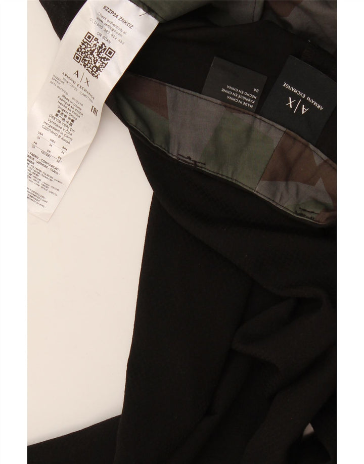 Pantaloni chino con pegging da uomo Armani Exchange W34 L28 poliestere nero