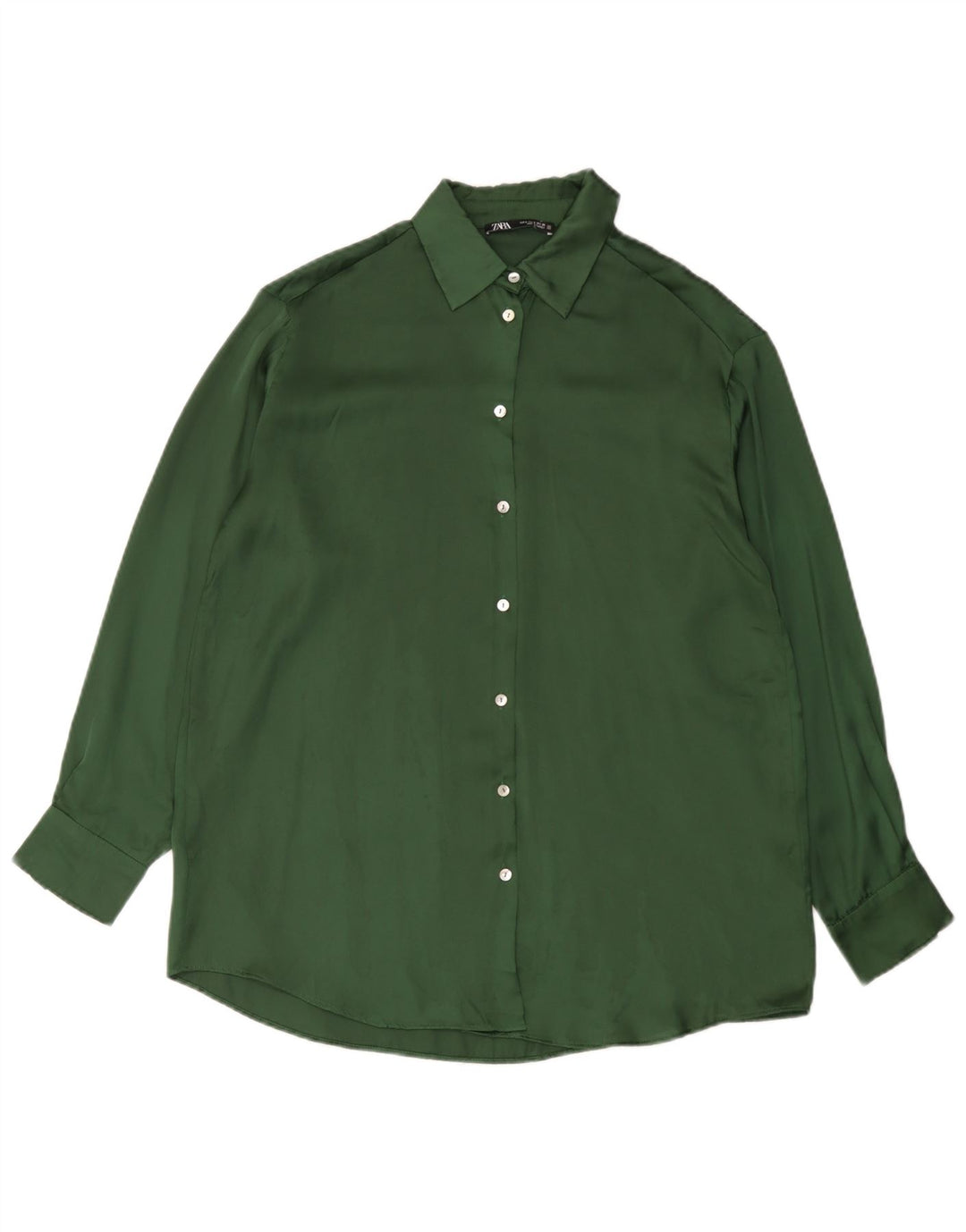 Camicia oversize da donna Zara UK 10 piccola verde poliestere