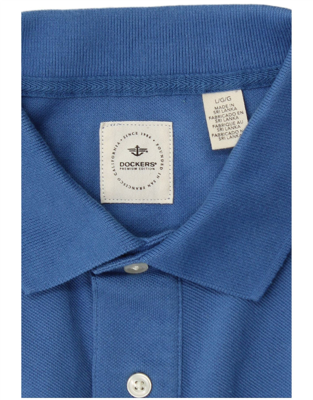 DOCKERS Polo da uomo grande in cotone blu