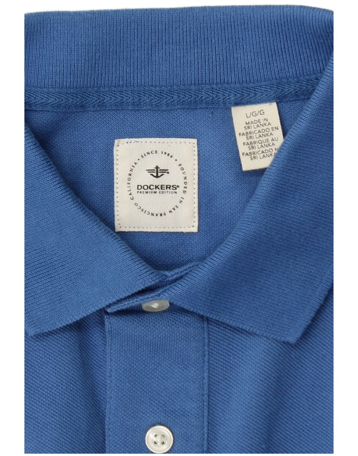 DOCKERS Polo da uomo grande in cotone blu