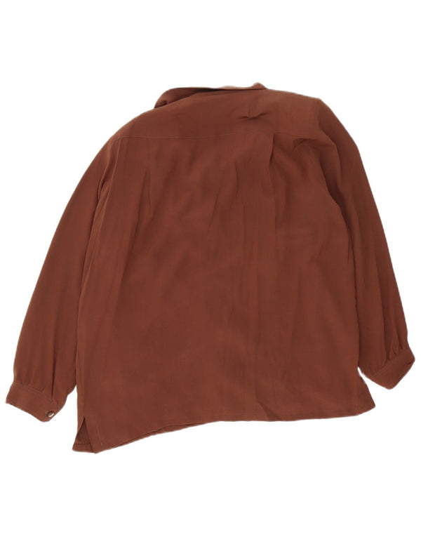 Camicia vintage da donna UK 12 Marrone medio