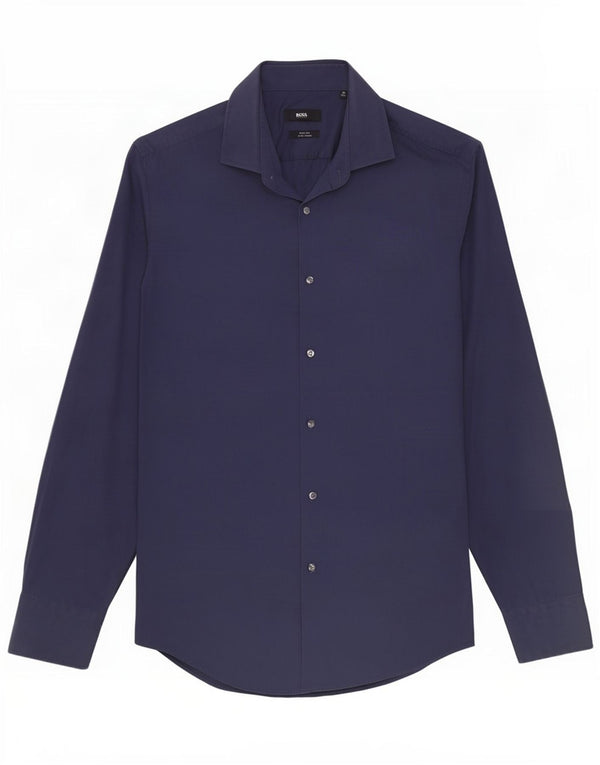 Camicia slim fit da uomo Hugo Boss taglia 40 15 3/4 medio blu navy
