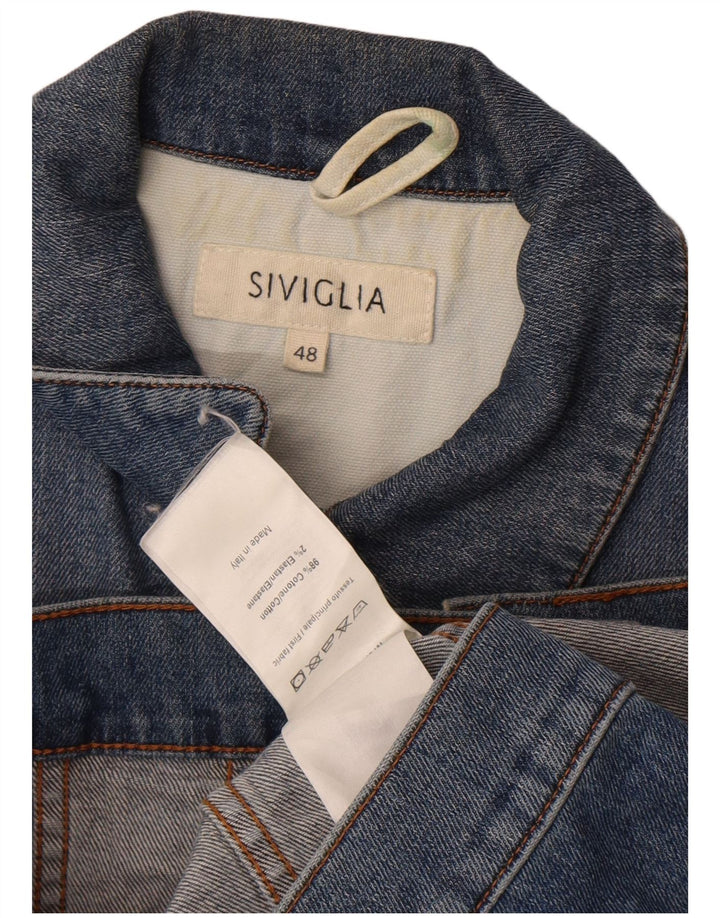 SIVIGLIA Giubbotto Jeans Uomo IT 48 Blu Medio Cotone