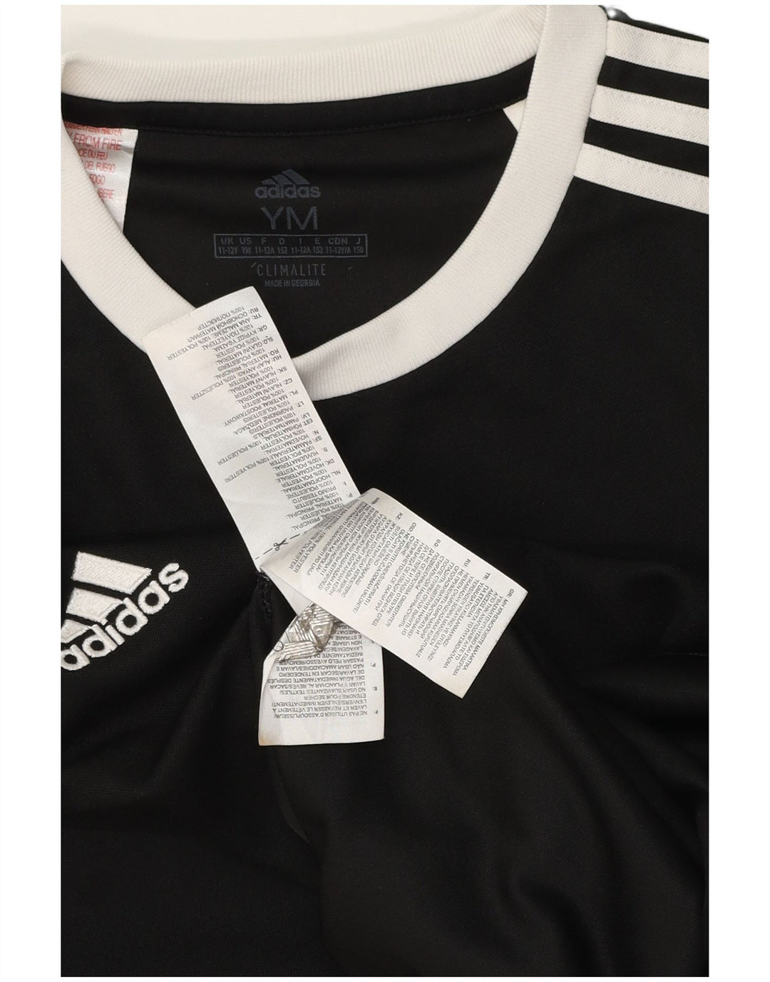Maglietta Adidas Climalite da ragazzo, 11-12 anni, poliestere nero medio